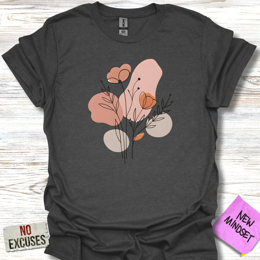 Abstract Floral Graphic Dark Grey T-shirt product
