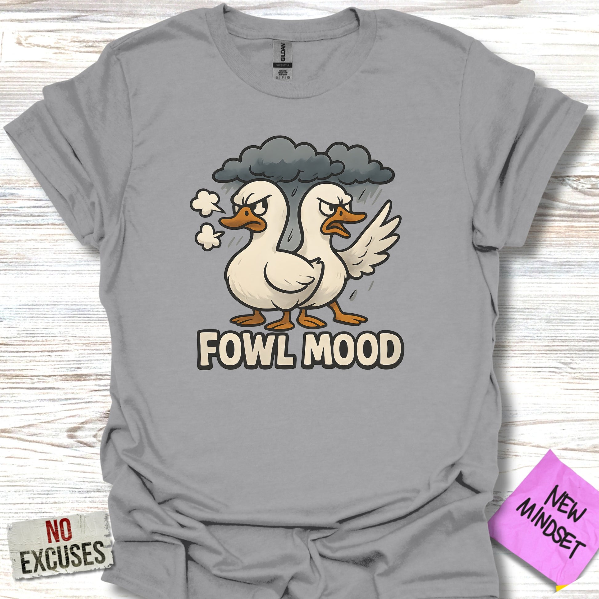 Fowl Mood Cloudy Angry Ducks Graphic Tee Shirt product