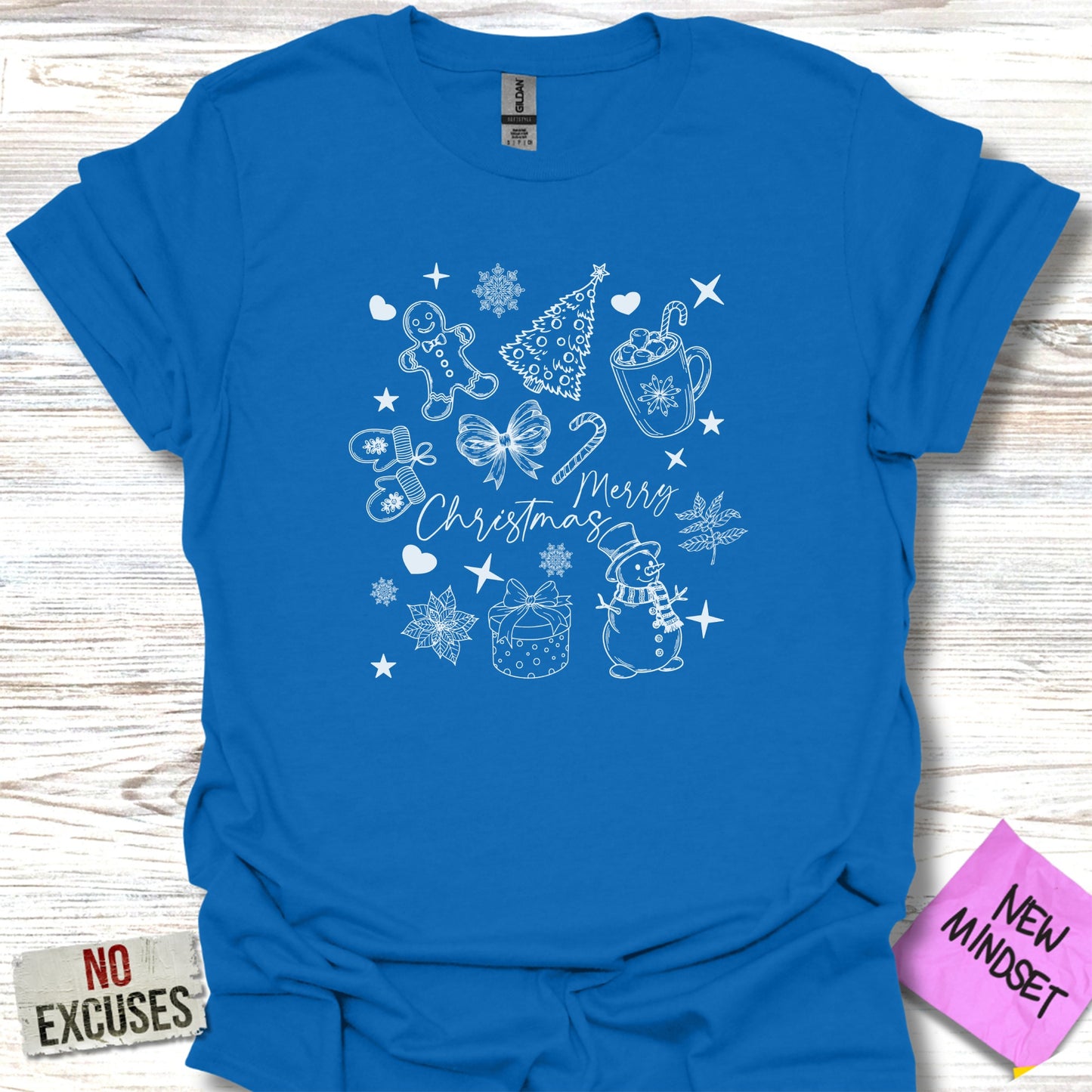 Merry Christmas Blue Graphic T-Shirt product