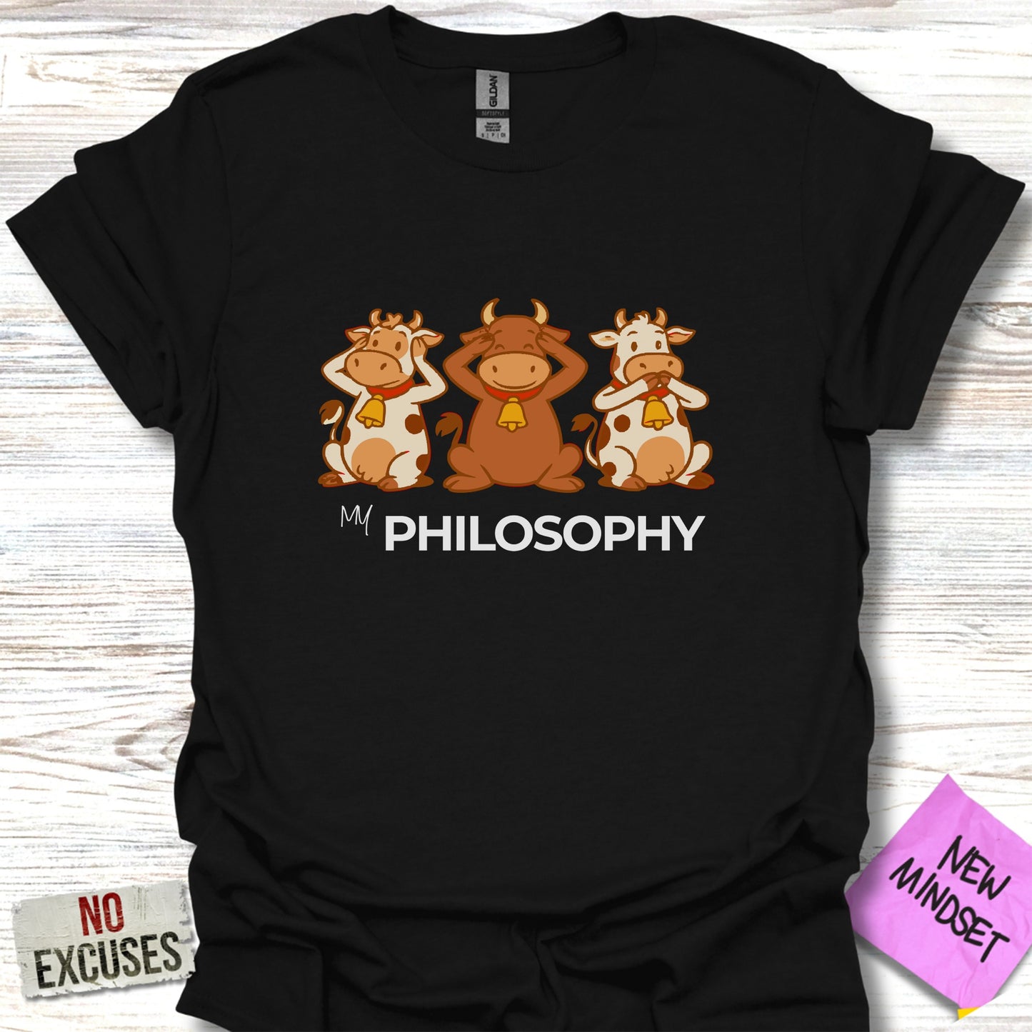 Cute Cow Trio New Mindset Philosophy T-shirt product