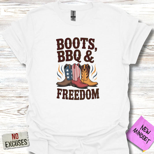Bold Patriotic Boots BBQ Freedom Graphic Tee product