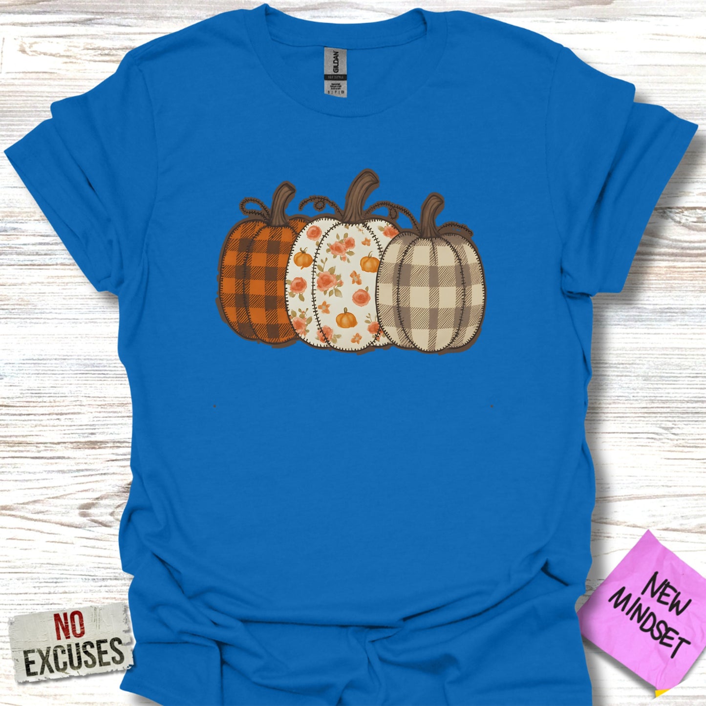 Pumpkin Trio Fall Design Blue T-shirt product