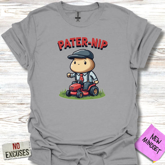 Pater-nip Lawn Mowing Cartoon Character T-shirt product type