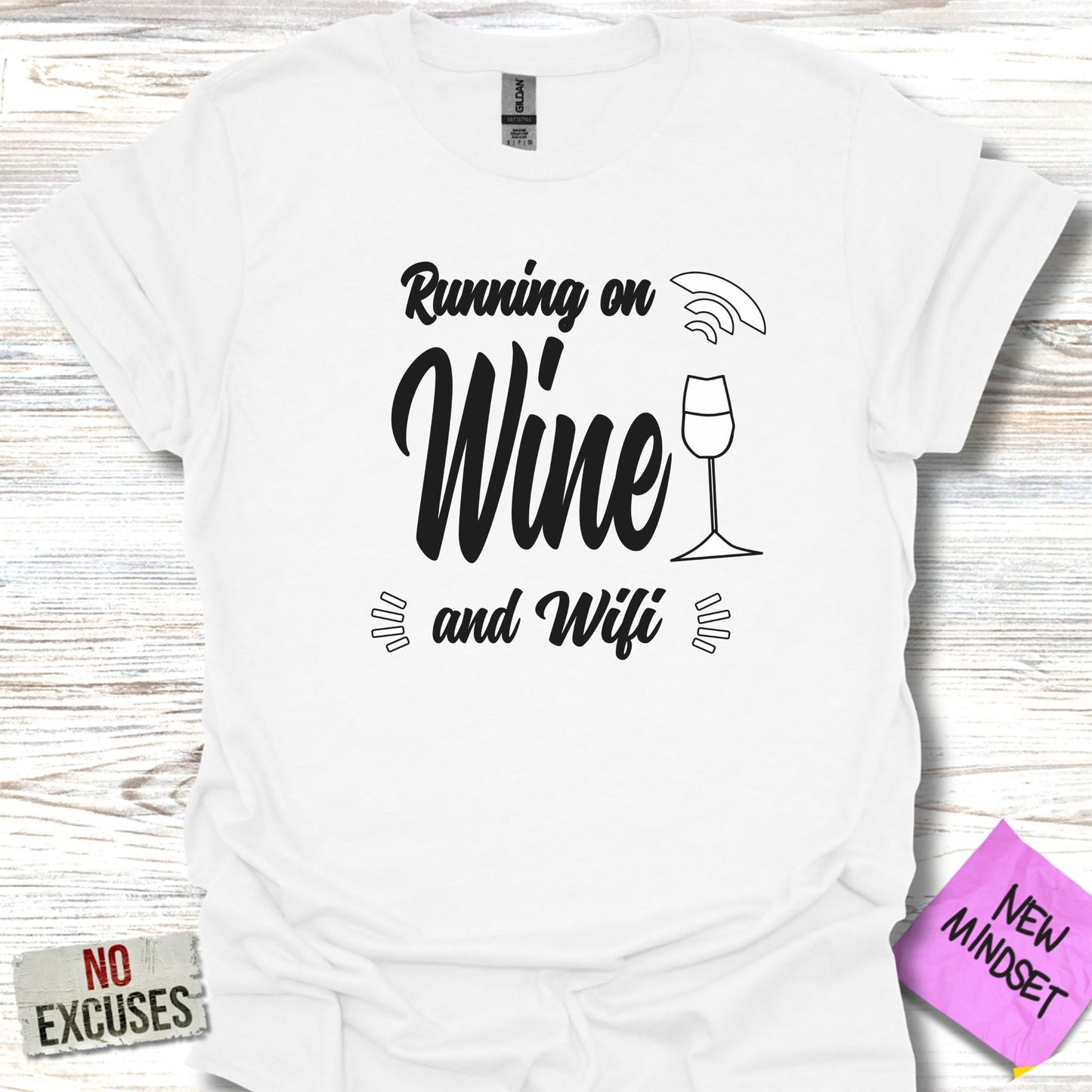 Running on Wine and Wifi Graphic T-shirt product type