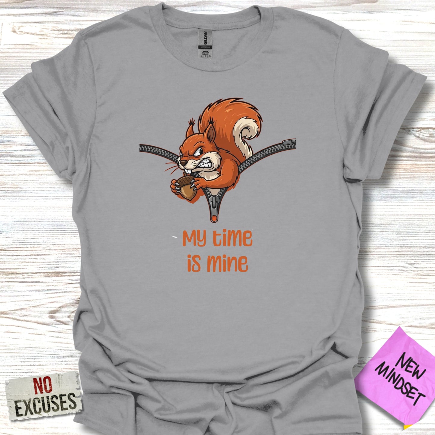 My Time is Mine Squirrel Graphic Tee Shirt Product