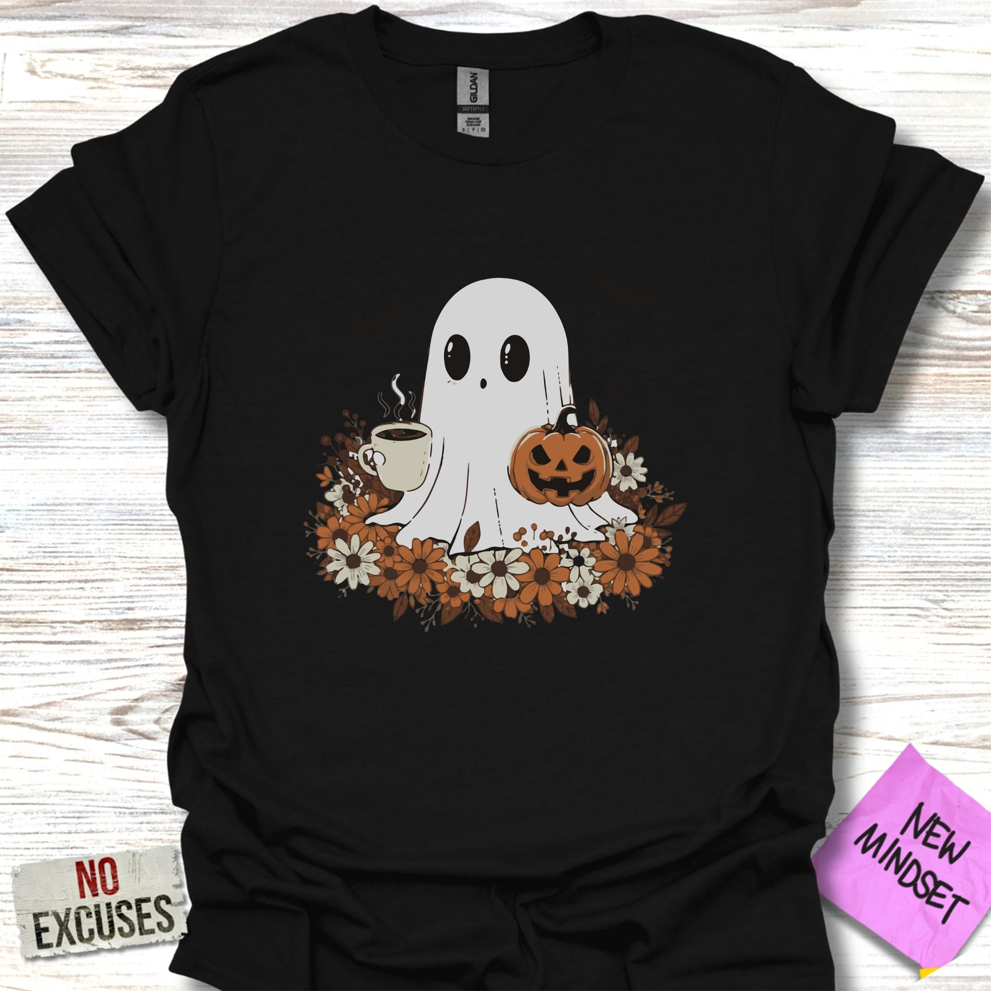 Halloween Ghost with Coffee and Pumpkin Shirt product type