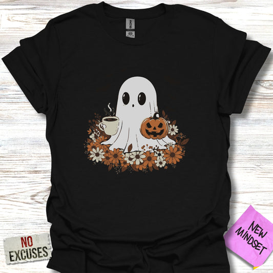 Halloween Ghost with Coffee and Pumpkin Shirt product type