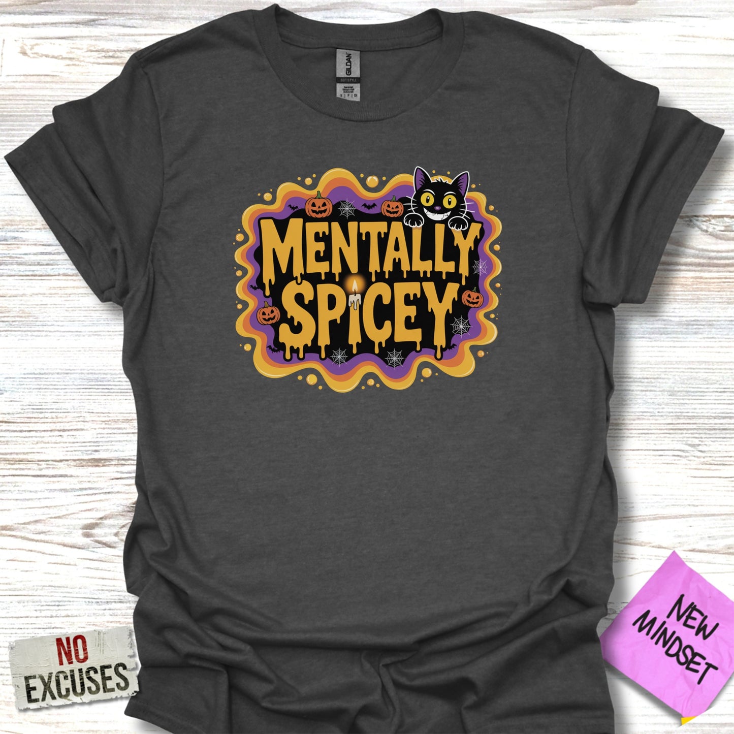 Mentally Spicey Halloween Cat Graphic Shirt product